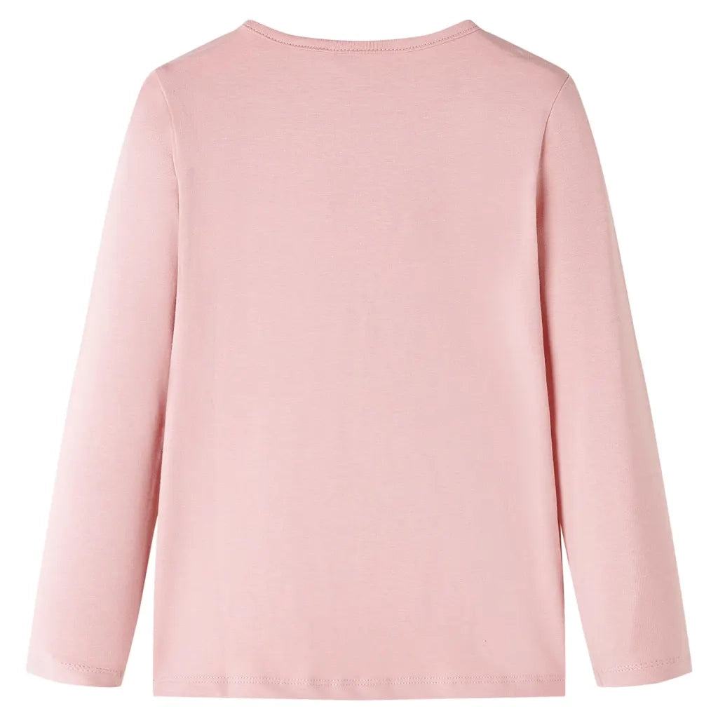 Maglietta Bambina Maniche Lunghe Rosa Chiaro 116