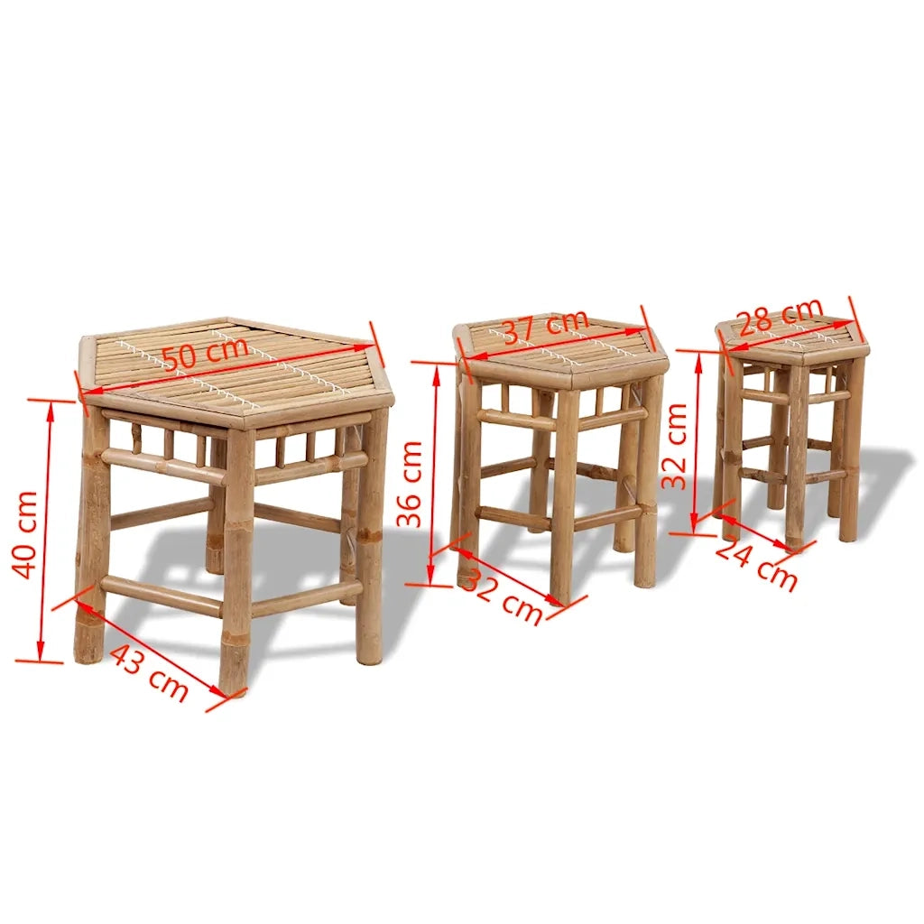 Sgabelli da Giardino 3 pz in Bamb¨´ CFW7002128