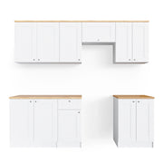 Mobile da cucina Bergamo Bianco/Rovere dorato 240 cm, PL Goldkraft Vicco
