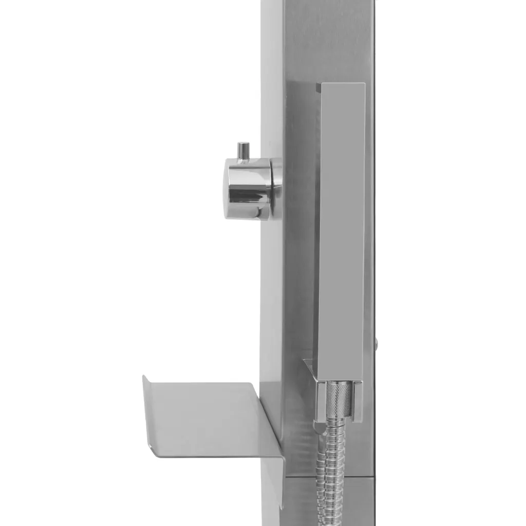 Doccia da Esterno con Piatto in WPC Acciaio Inossidabile cod mxl 50767