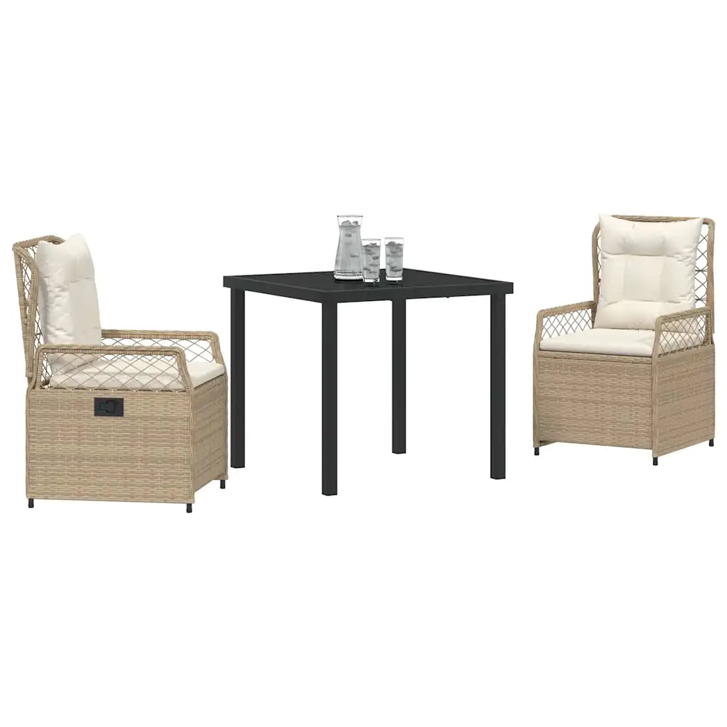 Set da Pranzo per Giardino 3 pcs Beige e Bianco Crema 3381009