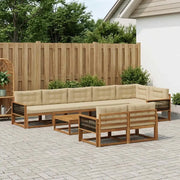 Set di divani da esterno con cuscino 9 pcs Naturale e Beige 3382686