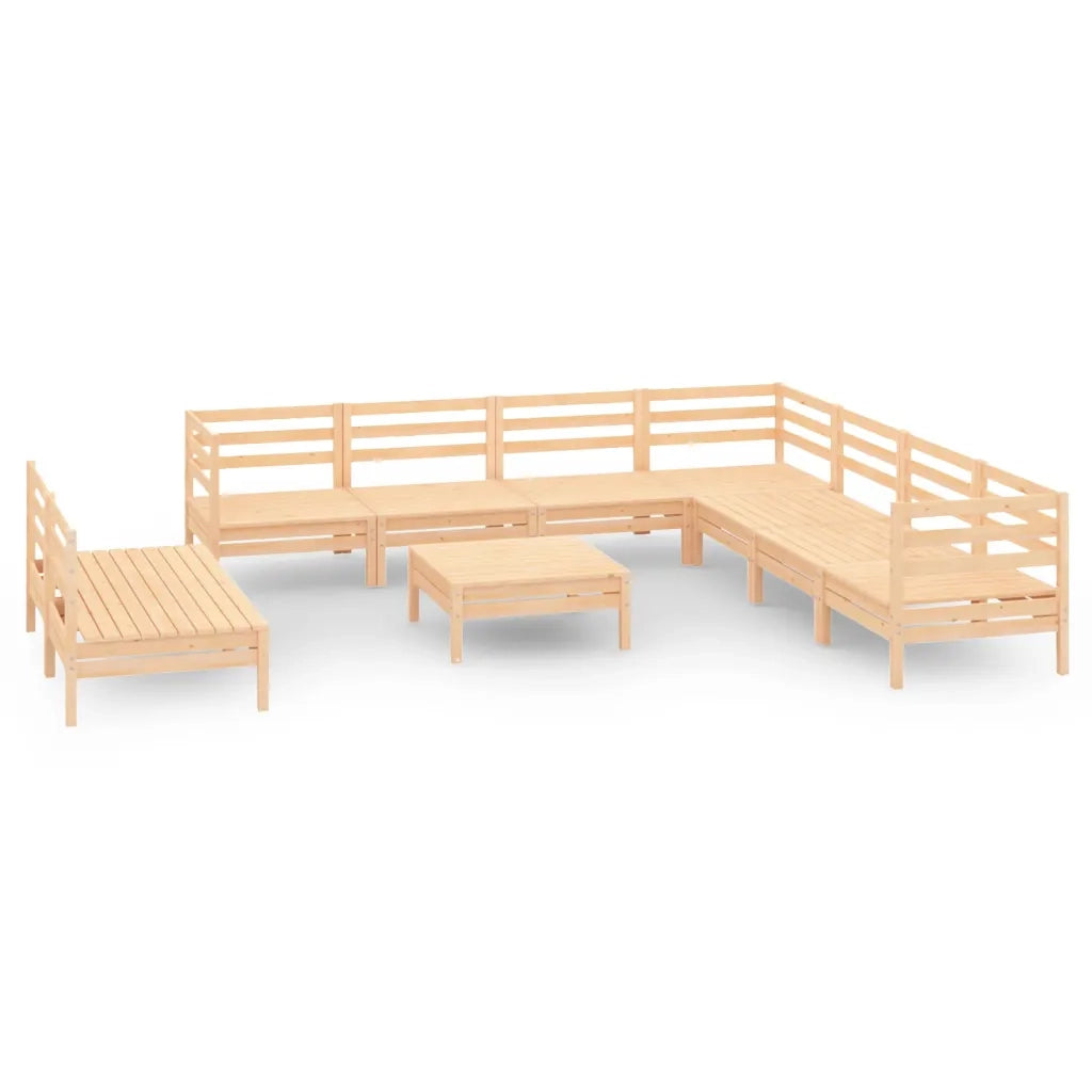 Set Salotto da Giardino 10 pz in Legno Massello di Pino 3083129