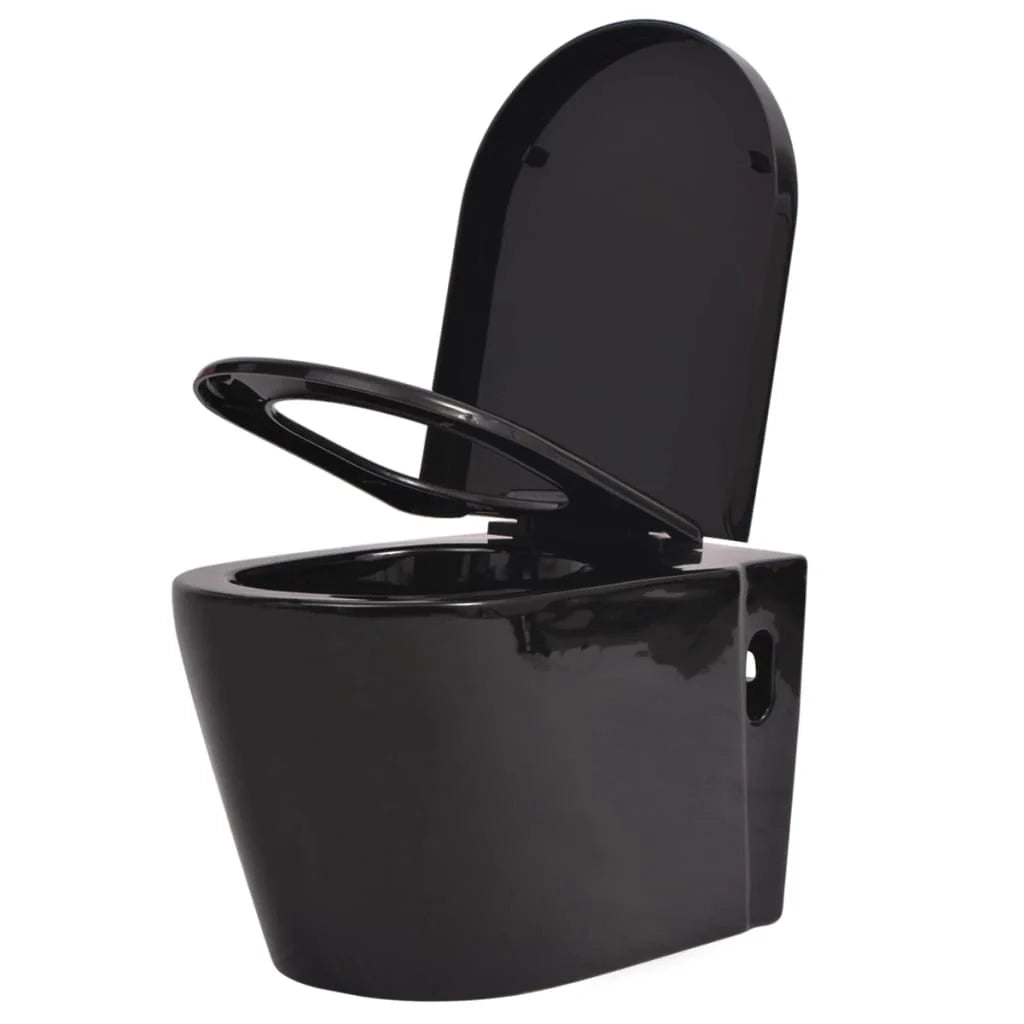 Wc sospeso con cassetta nascosta vaso ceramica nero 02_0003579