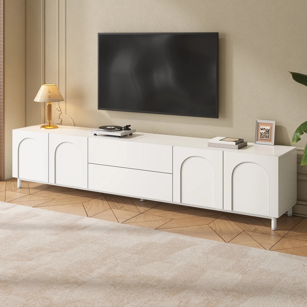MOBILE TV 180x40x48 cm Bianco con 4 ante e 2 cassetti