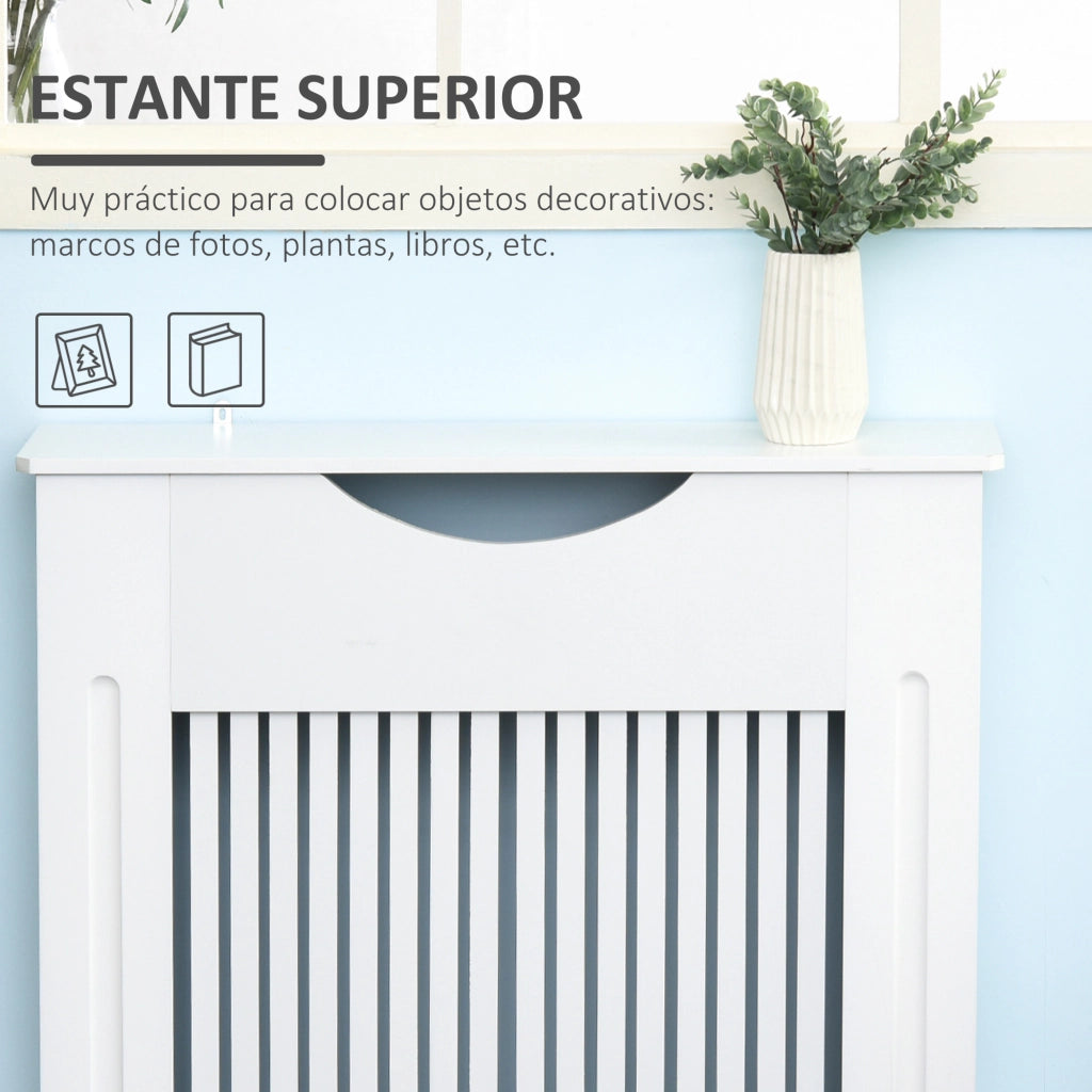 Copriradiatore con Ripiano Moderno ¨C zephmum ¨C MDF Bianco 78x19x82 cm