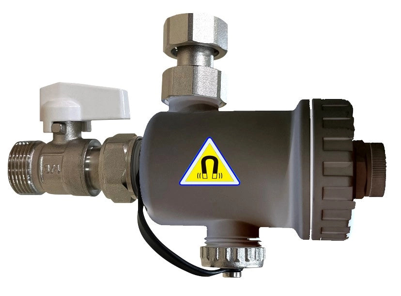 Defangatore magnetico sotto caldaia testa ottone compatto corpo plastica