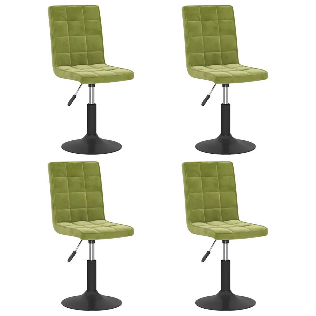 vidaXL Sedie da Pranzo Girevoli 4 pz Verde Chiaro in Velluto