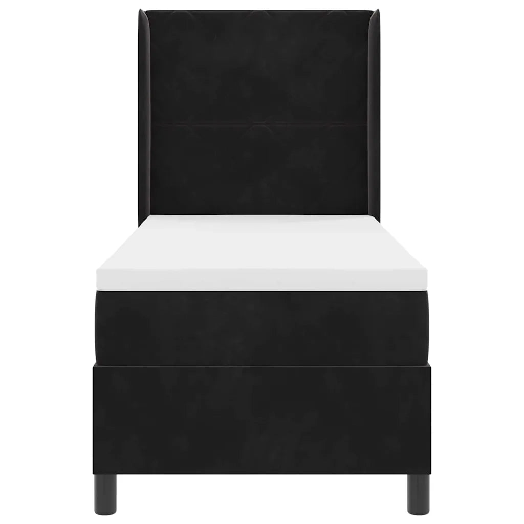 Letto a molle con materasso Nero 80 x 200 cm Velluto 3342034