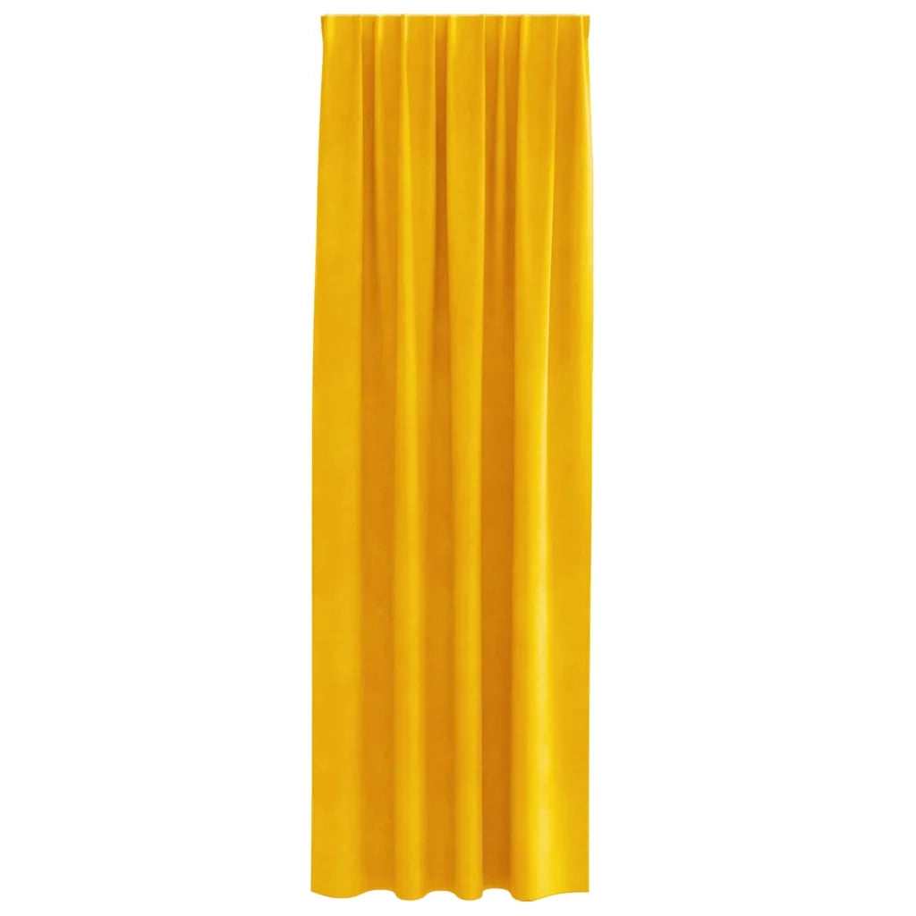 Tende oscuranti 2 pcs Giallo senape 140 x 260 cm Velluto 4107277