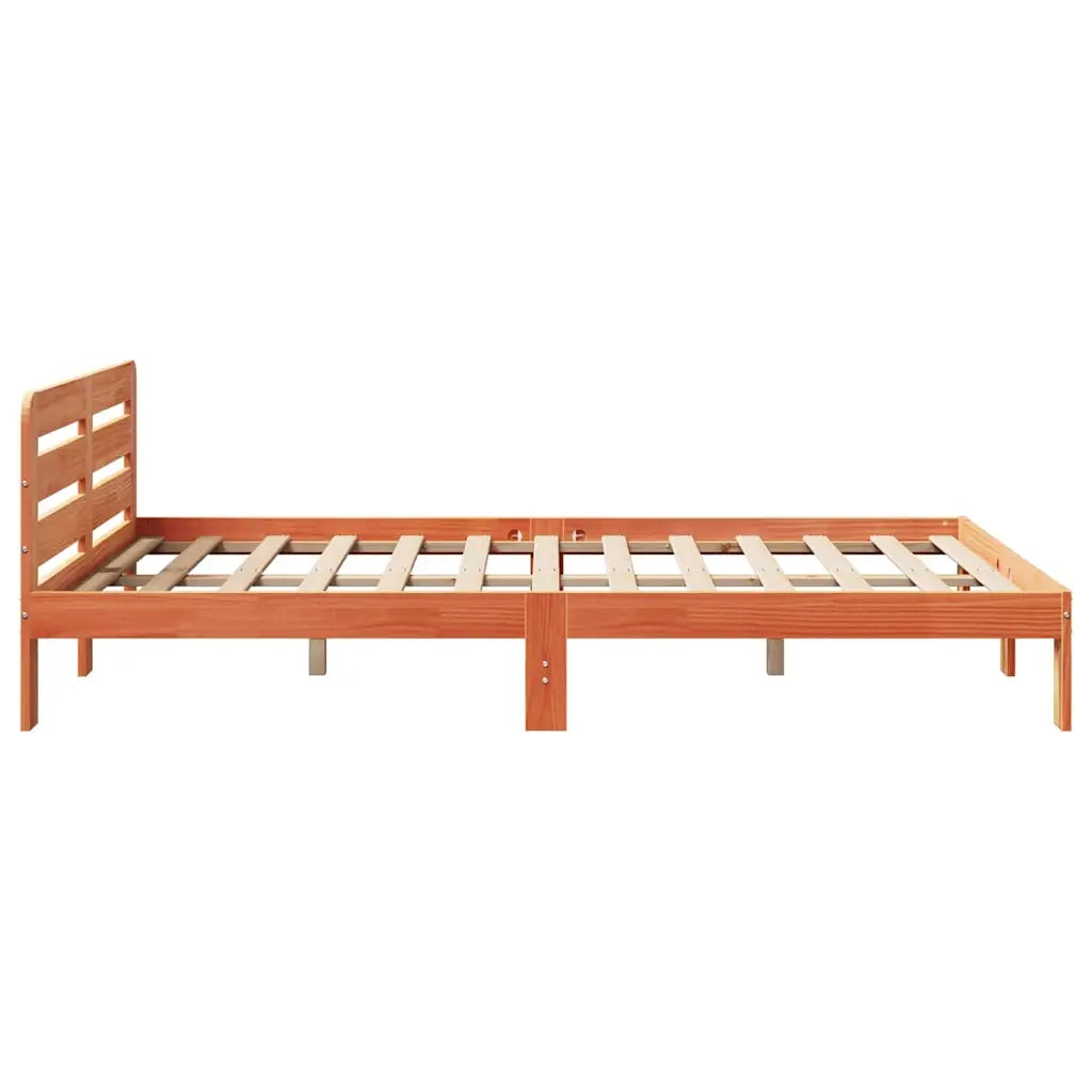 Letto senza Materasso Marrone Cera 150x200 cm in Legno di Pino 855554
