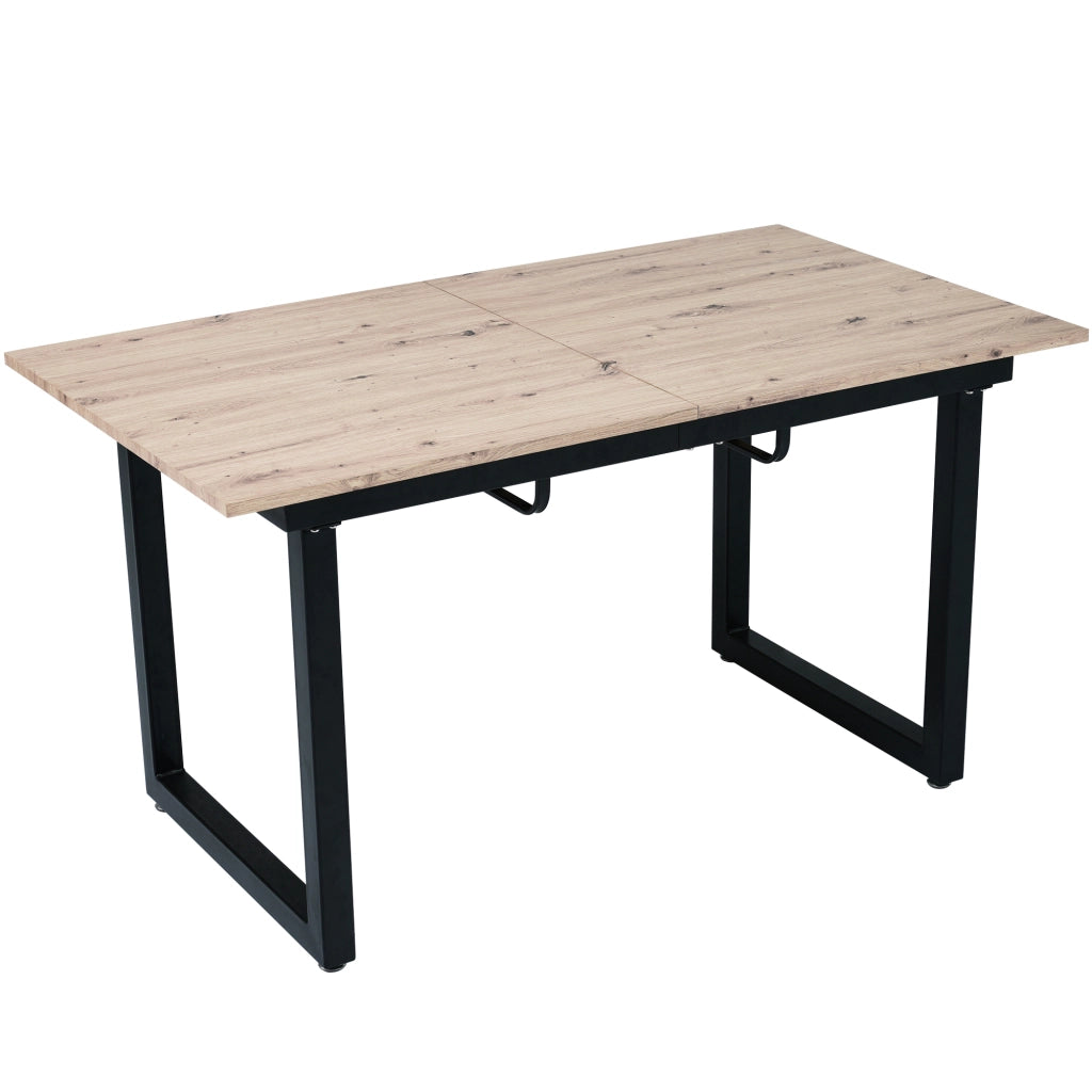 Tavolo da pranzo allungabile in MDF e metallo stile industriale rettangolare per sala da pranzo 140 × 80 × 75 cm