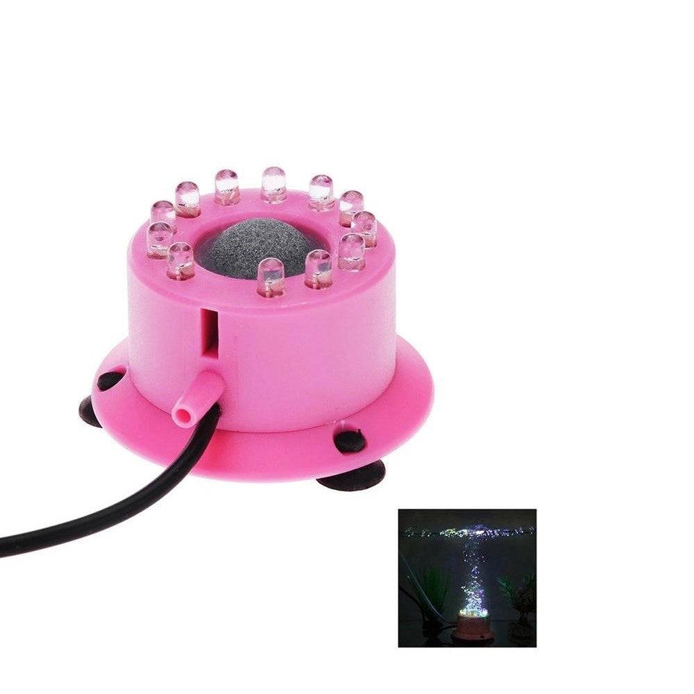 Trade Shop - Luce 12 Led Rgb Acquario Con Bolle Aria Pietra Porosa Pesci Piante Decorazione -