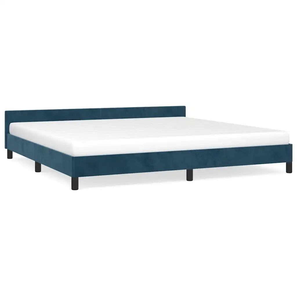 Letto matrimoniale | Letto per adulti | Giroletto senza Materasso Blu Scuro 200x200 cm in Velluto