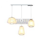 SOSPENSIONE CROMO 3 LUCI RETTANGOLARE VETRI ALPHA + BETA + GAMMA AMBRA 1176CR-S3 R ABG-AM