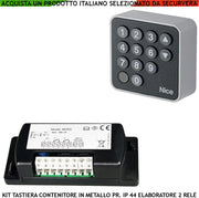 Tastiera Digitale Esterna Antimanomissione Struttura Metallo IP54 Centralina Remota Gestisce 255 Codici Utenti Uscita 2 Relè Collegamento Bluebus NICE Alimentazione 24 V Apertura Sicura Automatismo
