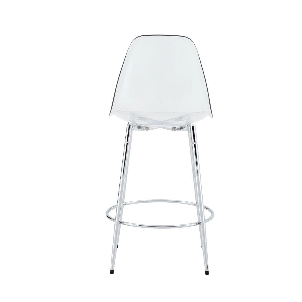 SGABELLO ALTO Set da 2 pezzi, 66 cm, trasparente, metallo e plastica