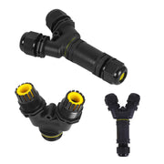 Alcapower Connettore Giuntacavo a Y 3 Vie IP68 Impermeabile per Cablaggi Elettrici Esterni, Corrente 16A, Tensione 380V, 3 Poli, Passacavo M25