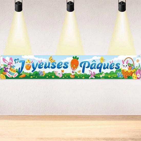 Decorazione da Esterno per Feste - Bannière Lunga in Tessuto - Dimensioni 270 x 40 cm - Tessuto