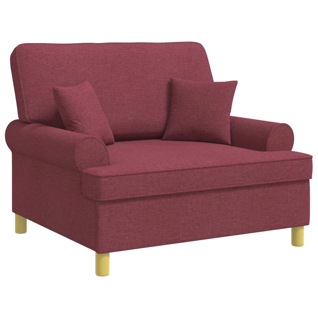 Poltrona con cuscini Rosso Vino Tessuto 42043507