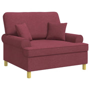 Poltrona con cuscini Rosso Vino Tessuto 42043507