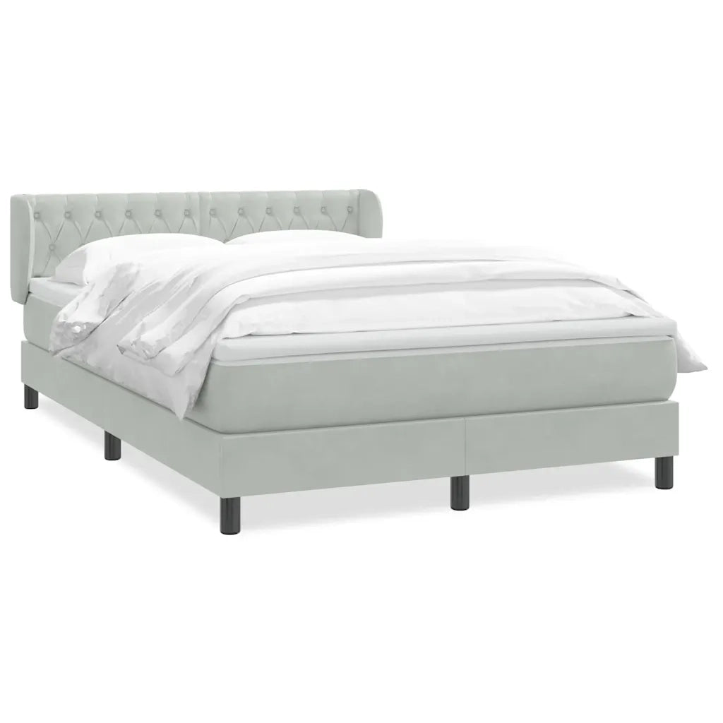 Giroletto a Molle con Materasso Grigio Chiaro 160x220cm Velluto 3317823