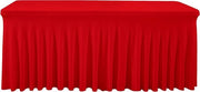 Set di 2 tafel coperte spandex resistenti alle pieghe per tavolo, adattabili per coperte spandex per tavolo, coperte spandex per tavolo con trazione, per matrimoni, Expo, feste, nero+rosso, 6FT (183*76*76cm)
