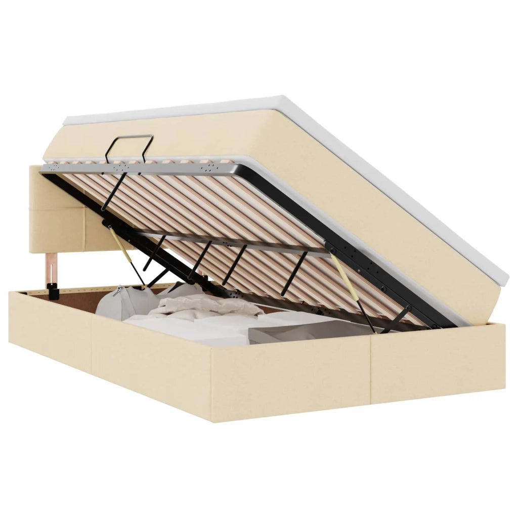 Letto con contenitore e materasso Crema 120 x 190 cm 3370498