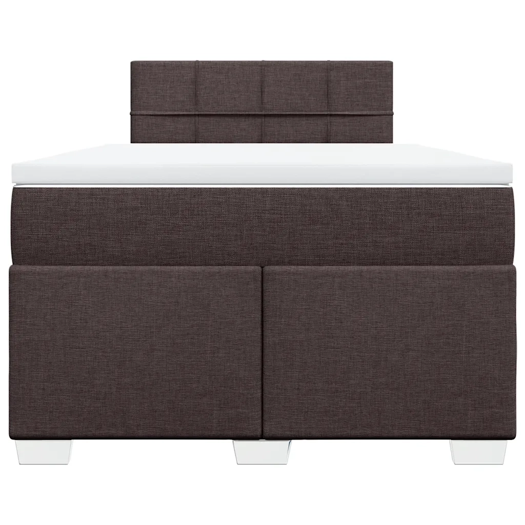 Giroletto a Molle con Materasso Marrone Scuro 120x190cm Tessuto