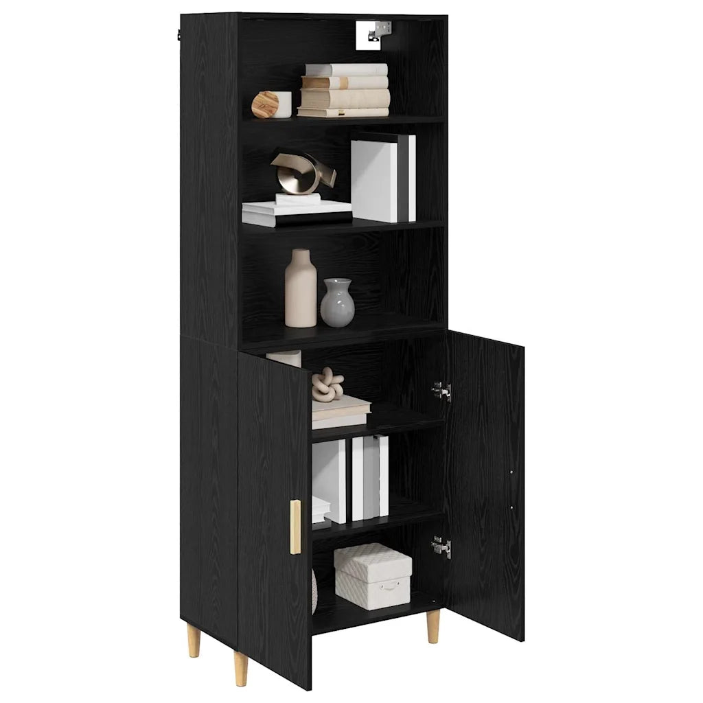 Credenza Rovere Nero 69,5 x 32,5 x 180 cm Legno multistrato 3416062