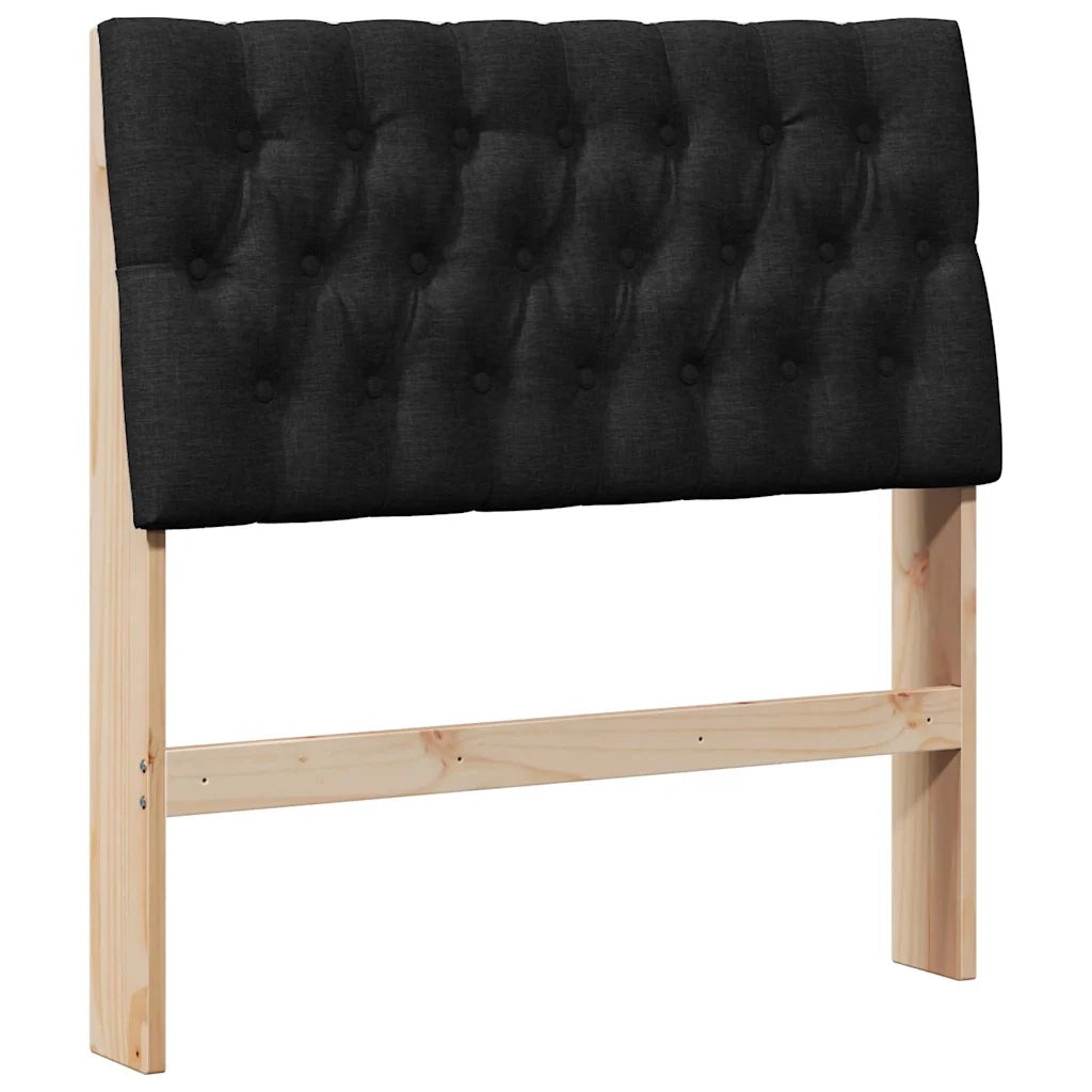 Testiera imbottita-Testiera con Cuscini-Testata Nero 90 cm Pino massello 511514