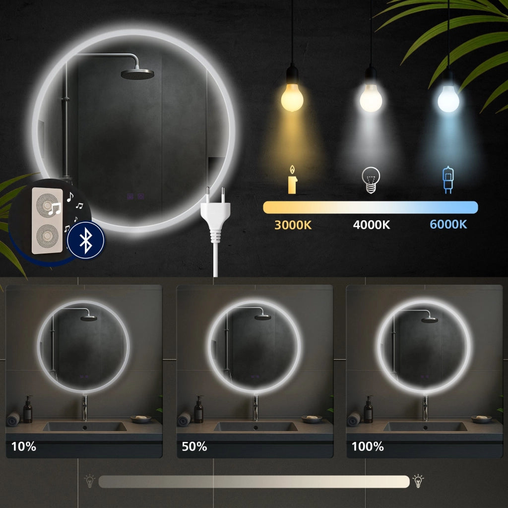 Specchio da bagno Laconia 60 con Bluetooth