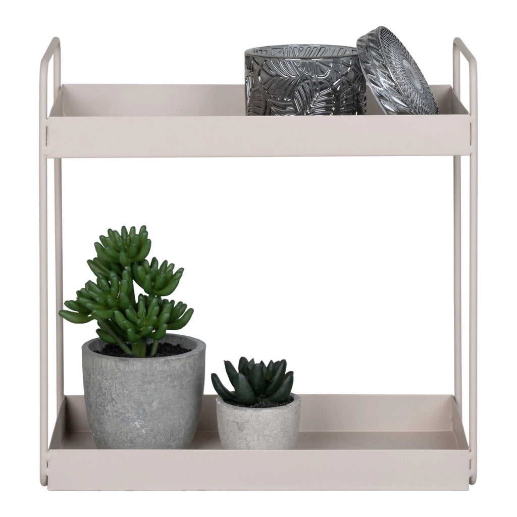 Rabo Scaffaletto doppio da appoggio in acciaio sabbia 30x15x31 cm