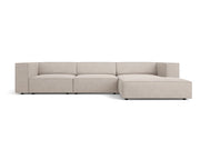 Cosmopolitan Design - Divano angolare destro "Arendal" 4 posti in ciniglia con effetto a coste beige scuro 
