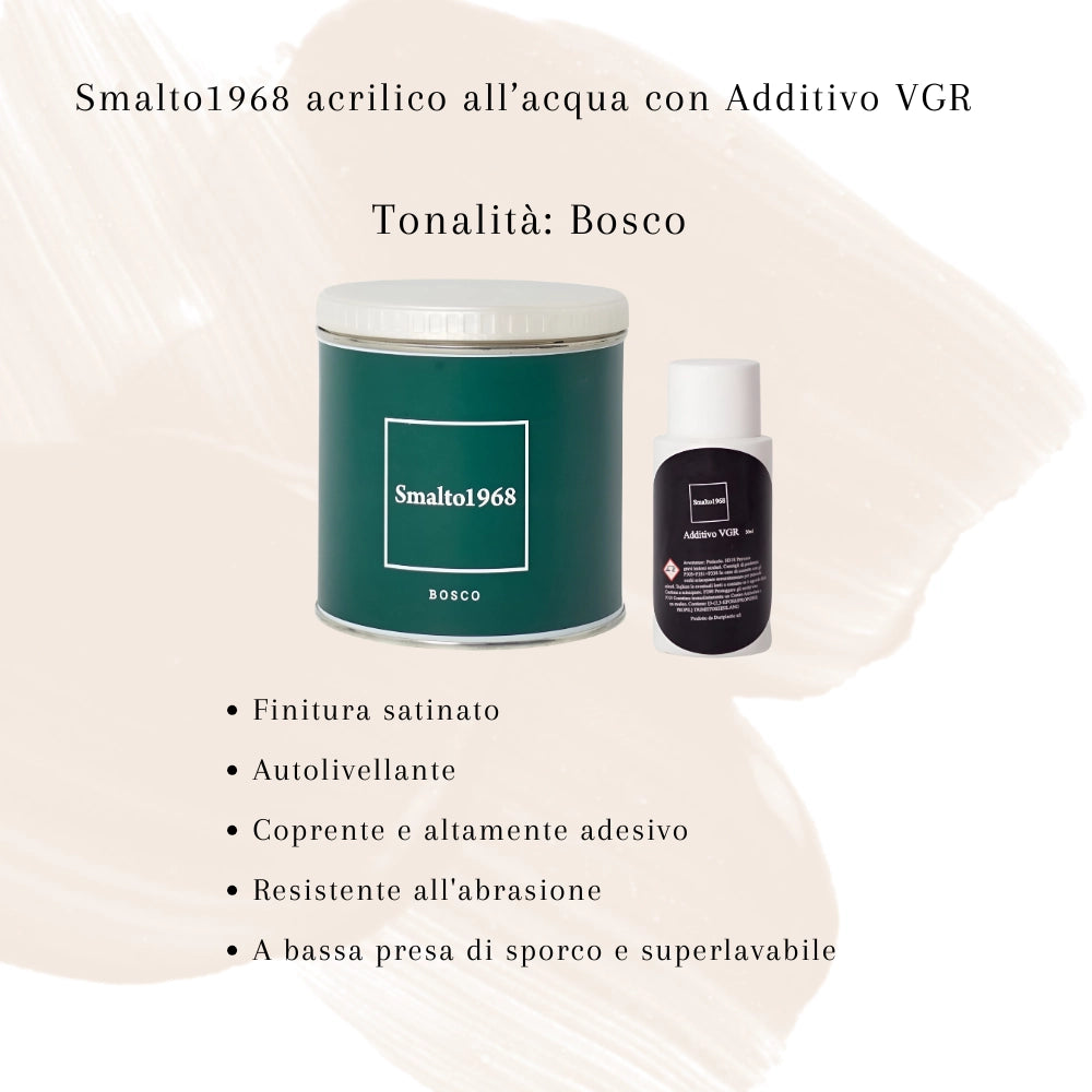 Smalto1968 base acqua vgr piastrelle ceramiche supporti difficili l 0.5 *** colore- bosco, confezione 1