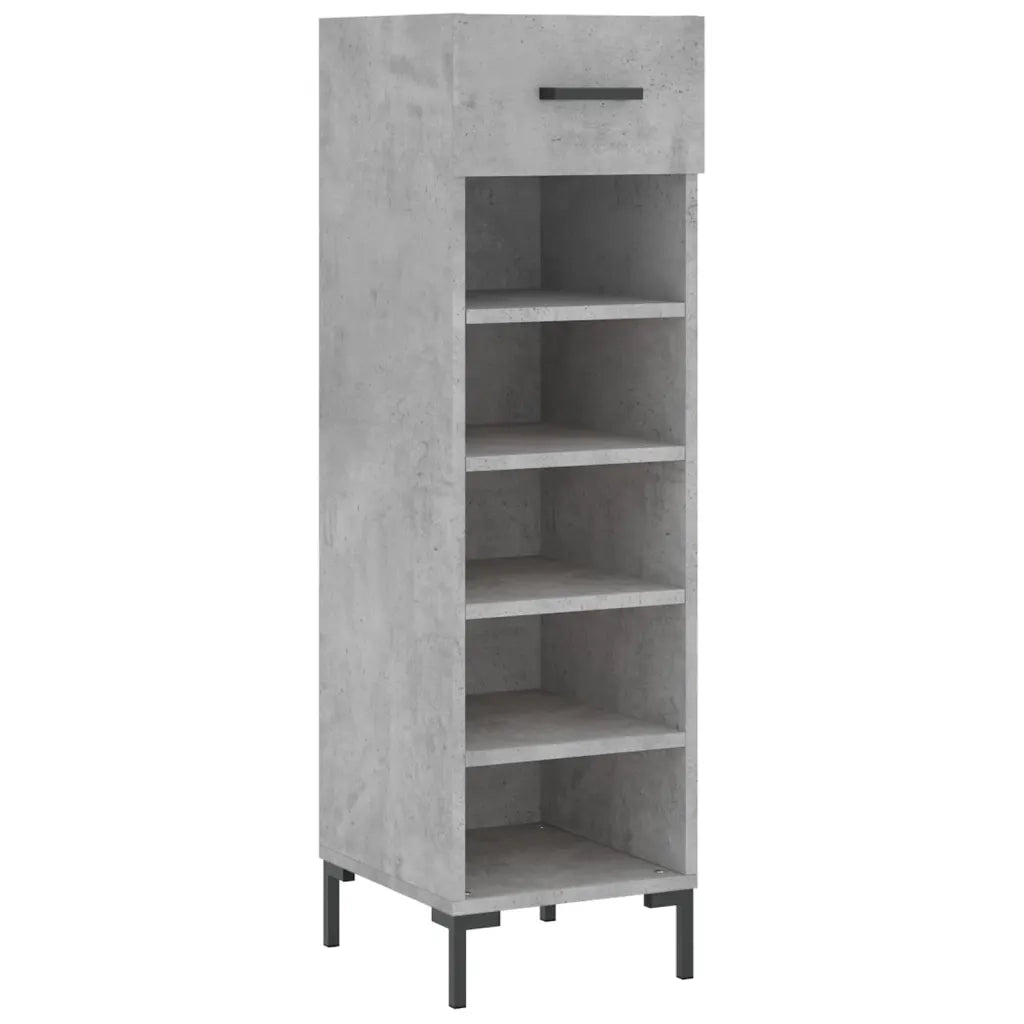 Scarpiera-Scaffale per scarpe Grigio Cemento 30x35x105 cm in Legno Multistrato 532696