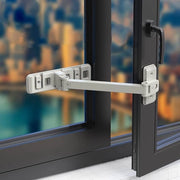 Blocco di sicurezza per finestre - Protezione per bambini - Adesivo autoattacco senza foratura - Dimensioni 30x6x2.5 cm - Bianco