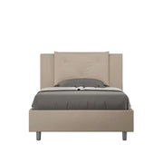 Letto una piazza e mezza senza rete imbottito 120x210 similpelle tortora Appia