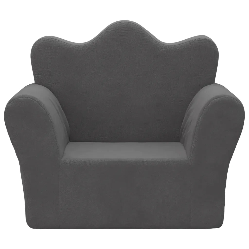 Divano per Bambini-Sofa-Divanetto Antracite in Morbido Peluche 304914