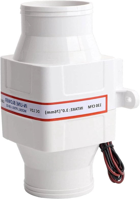 Bilge Ventilatore Silenzioso con Alta Potenza - Consumo Elettrico Basso - 3In In Line - per Yacht, Edifici, Caravan.