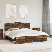 Struttura del letto Rovere fumé 200 x 200 cm Pino massello