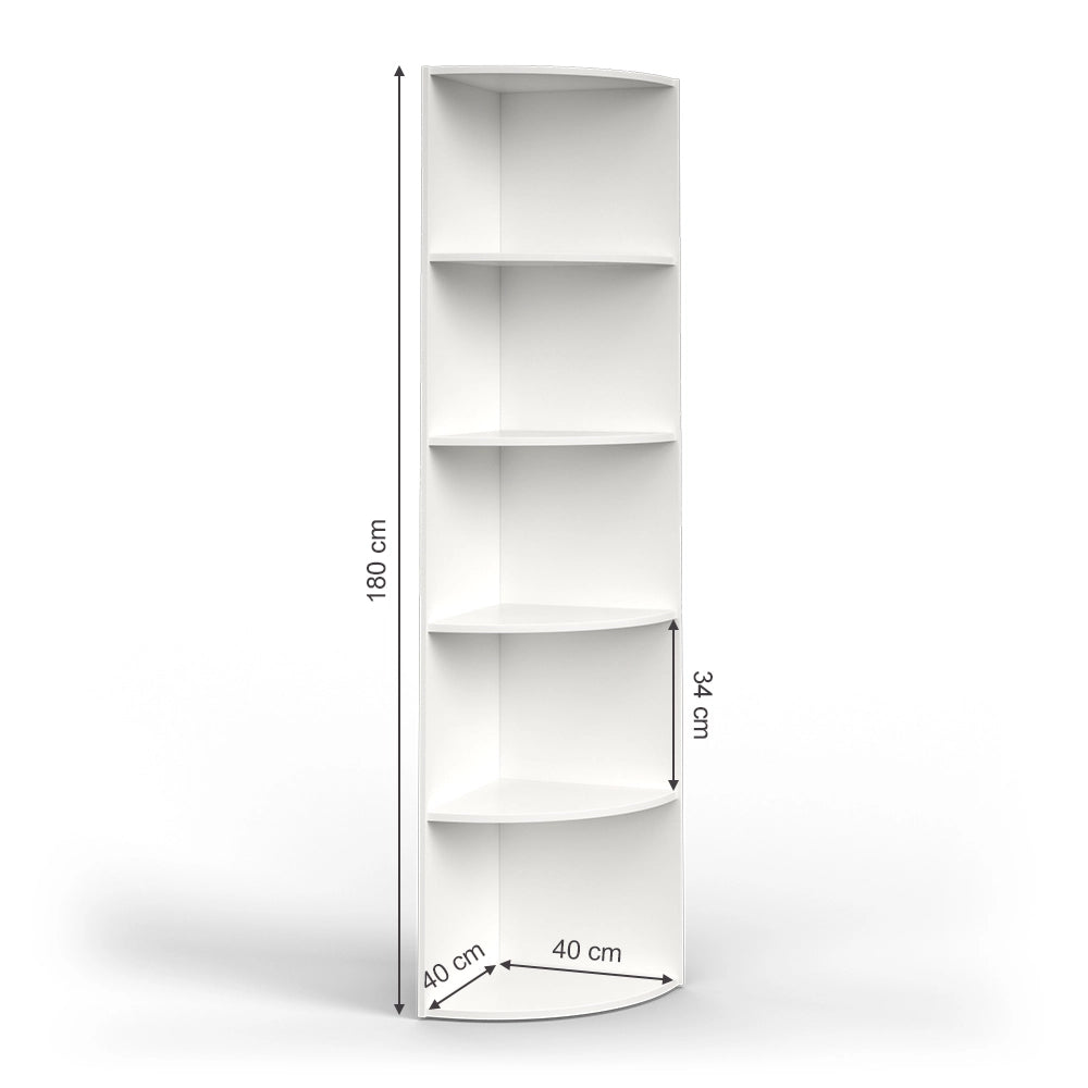 Vicco Scaffale angolare Bianco 40 x 180 cm