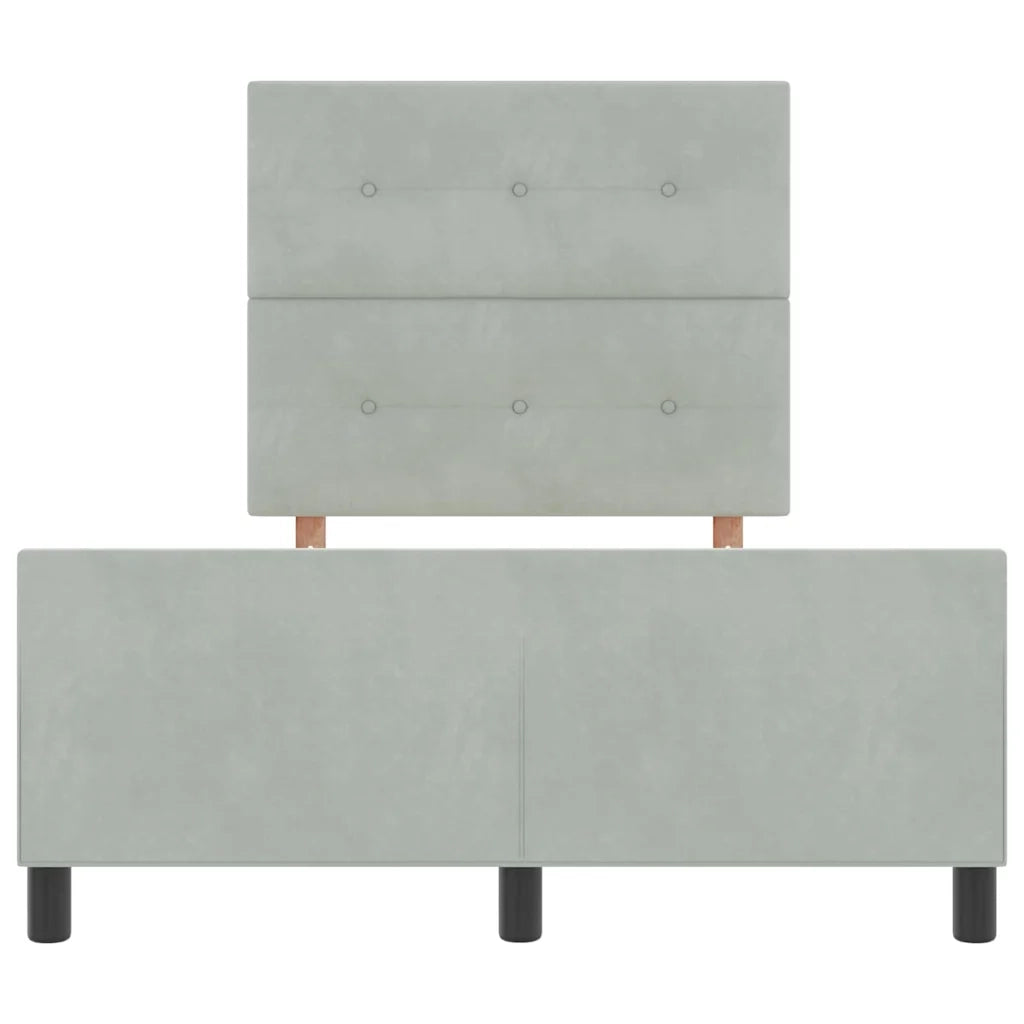 Letto a molle con testiera Grigio chiaro 120 x 190 cm Velluto