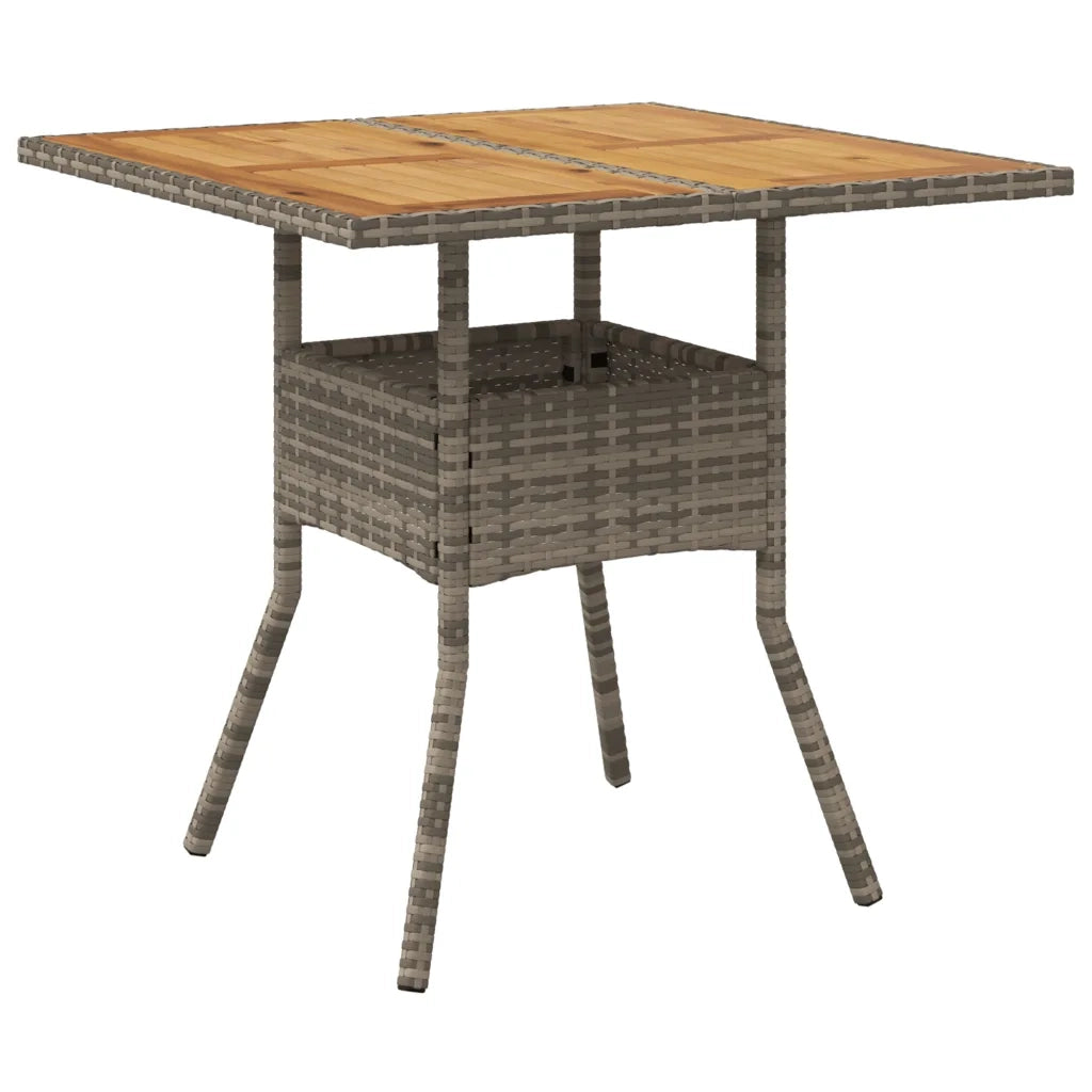 Set Pranzo Giardino 5 pz con Cuscini Grigio Polyrattan Acacia 3278700