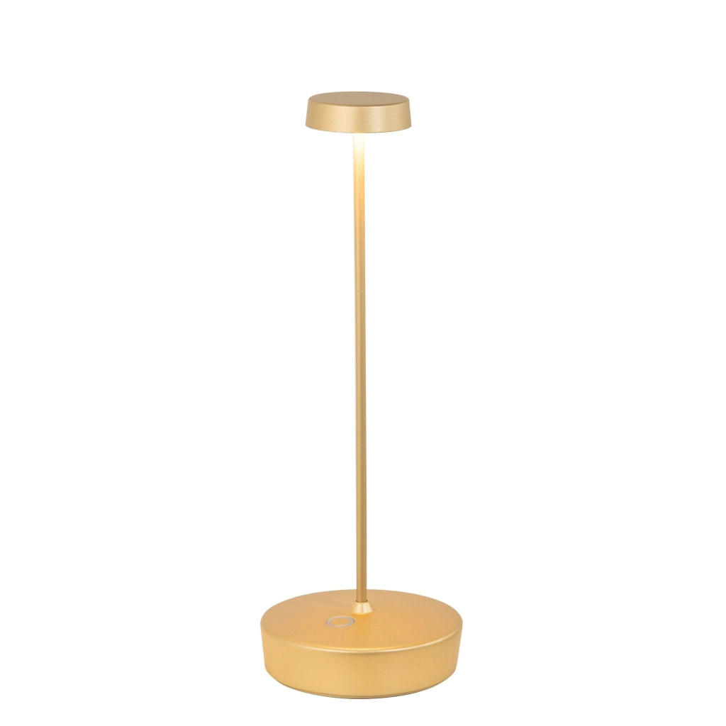Lampada a led da tavolo Swap Oro opaco ricaricabile e dimmerabile con batteria fino a 12 ore