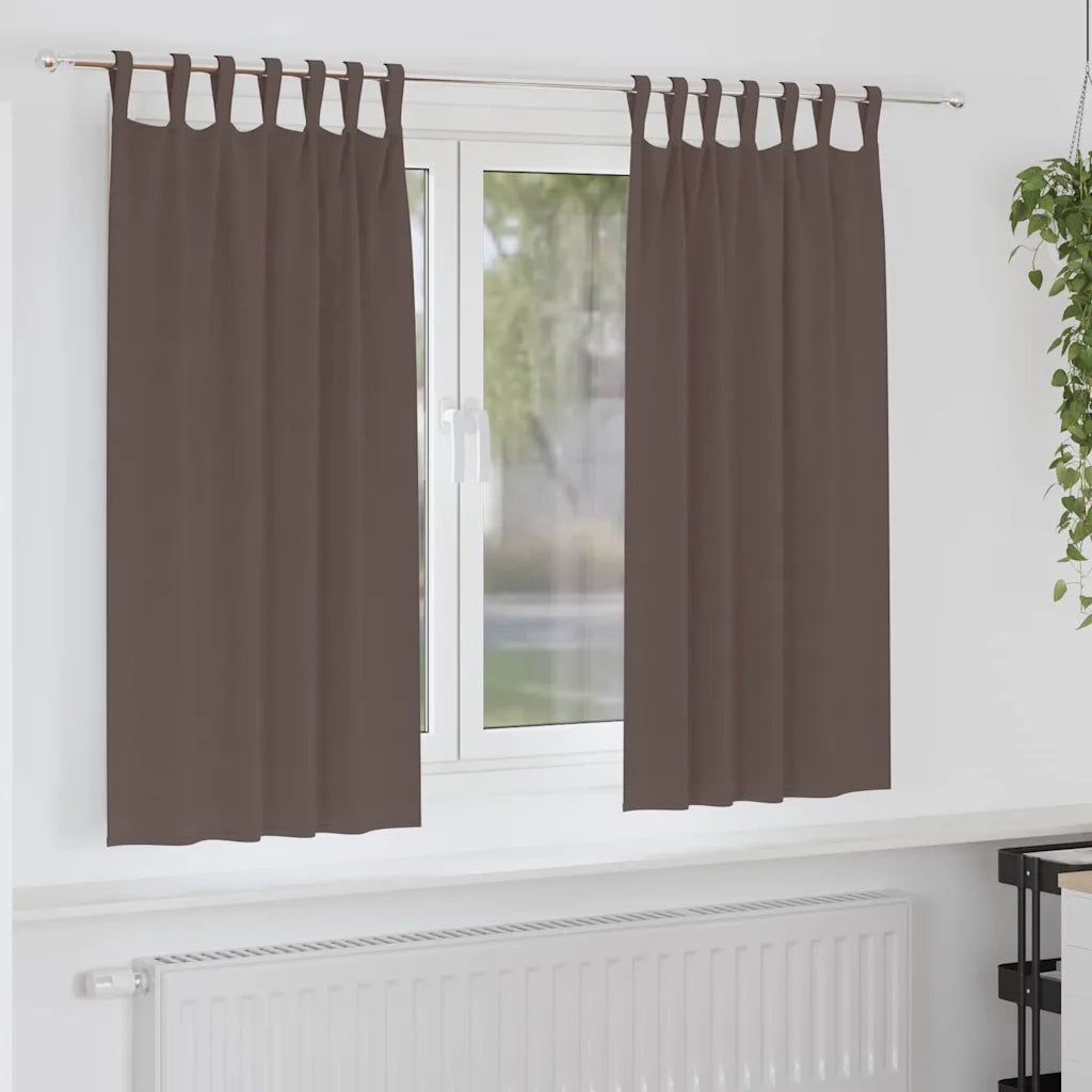Tende Blackout con Anelli 2 pcs Marrone Scuro 175 x 140 cm 4107554