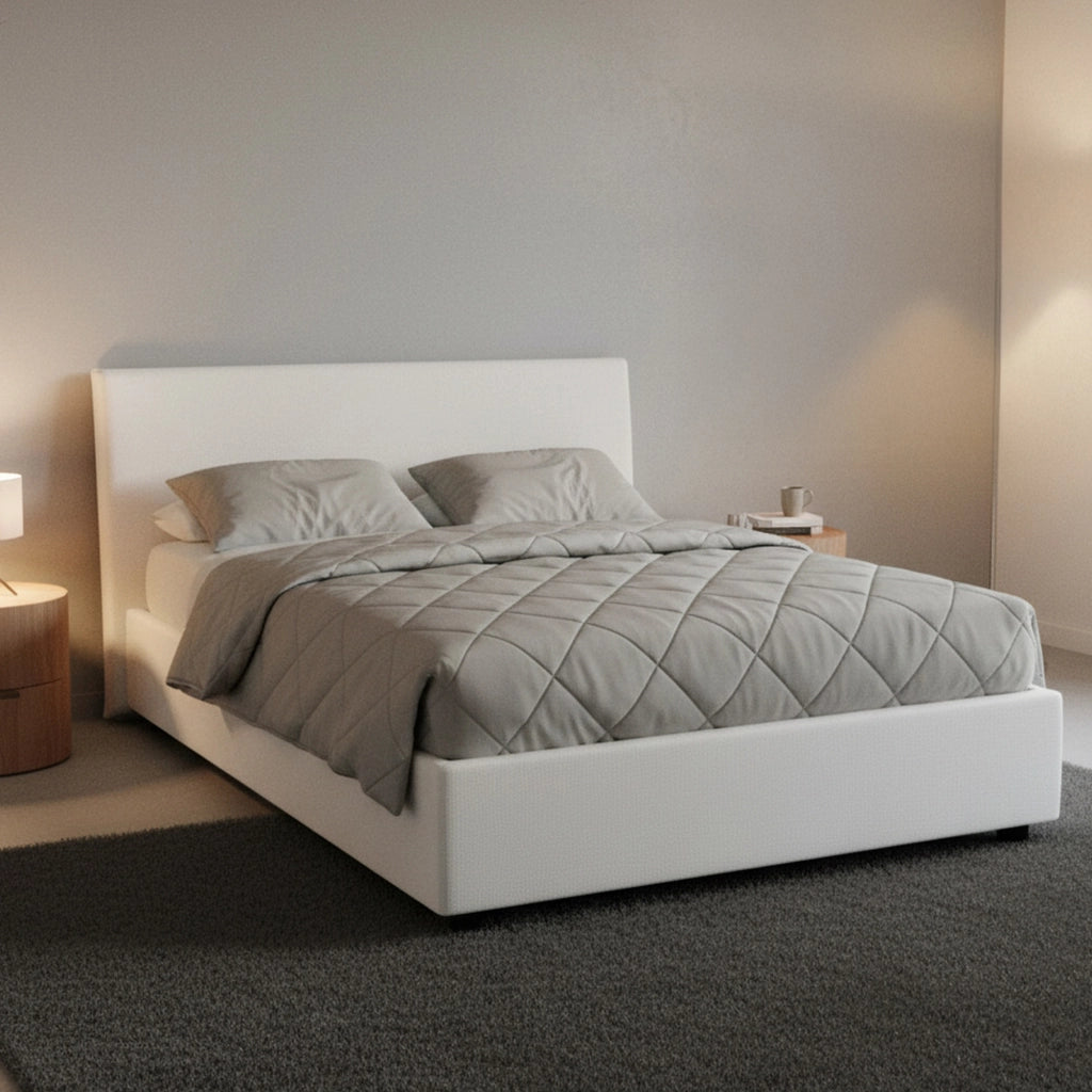 Alush, Letto Piazza e Mezza Materasso Incluso Made in Italy, Bianco