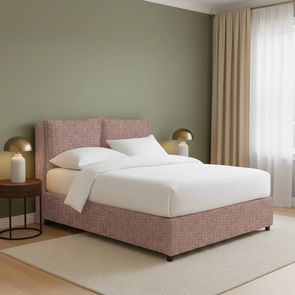 Formby, Letto Matrimoniale Sfoderabile Made in Italy, Rosa Antico