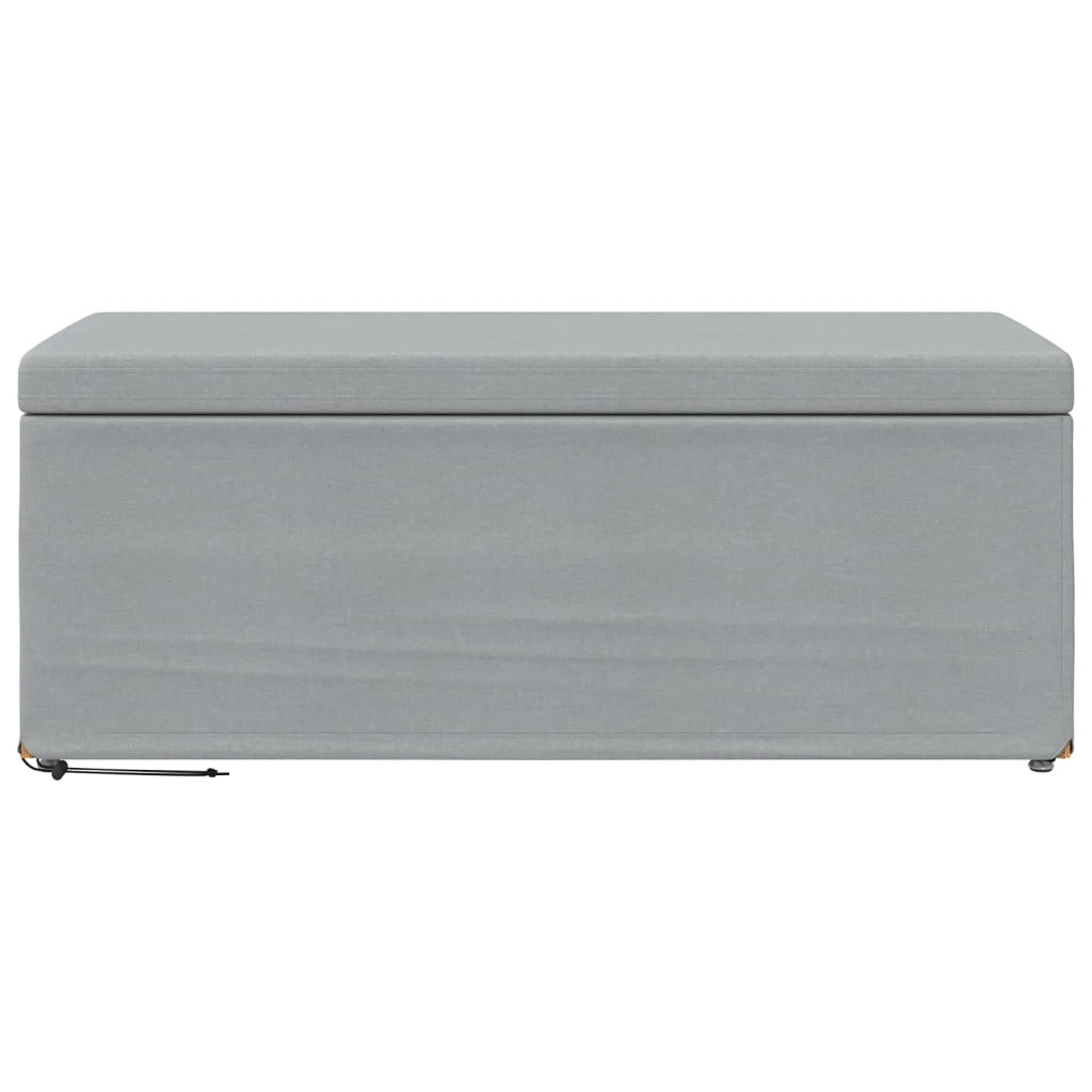 Pouf Grigio chiaro Tessuto e Legno Ingegnerizzato