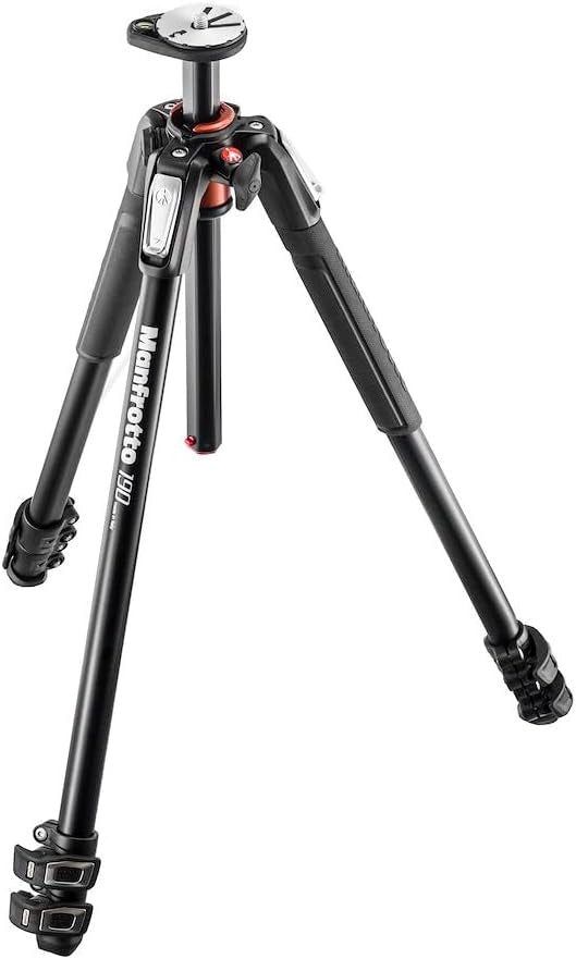 Kit Treppiede 190XPRO a 4 Sezioni in Alluminio con Testa su 3 Assi, Kit Professionale Accessori Fotografia, Treppiede Fotocamera con Testa 3-Vie per fotocamera mirrorrless, DSLR